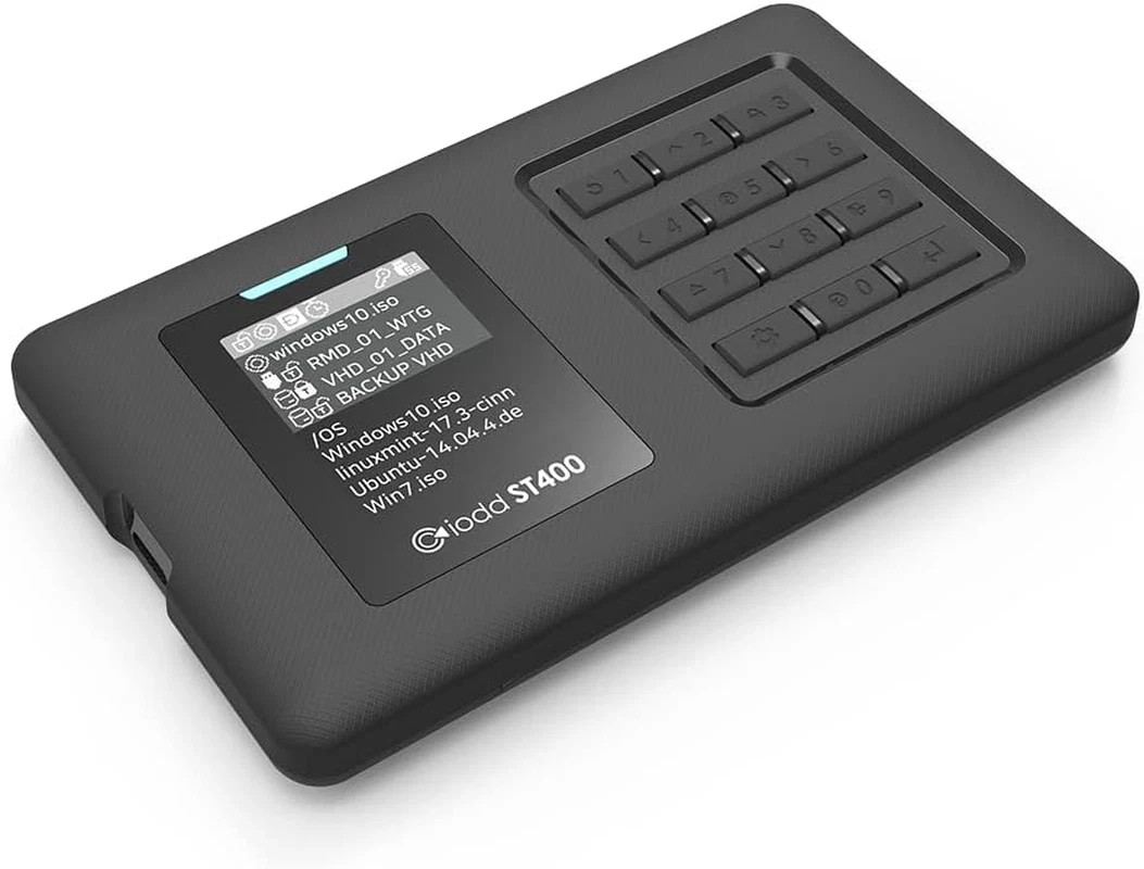 IODD ST400 2.5" Enclosure USB-C Bootable Virtual ODD AES256 SSD HDD Case Encrypt