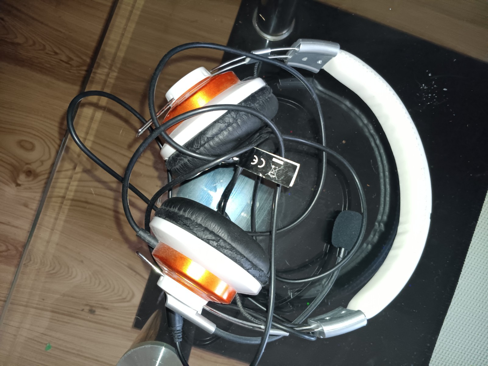 Hama HS-320 PC Headset in White/Orange