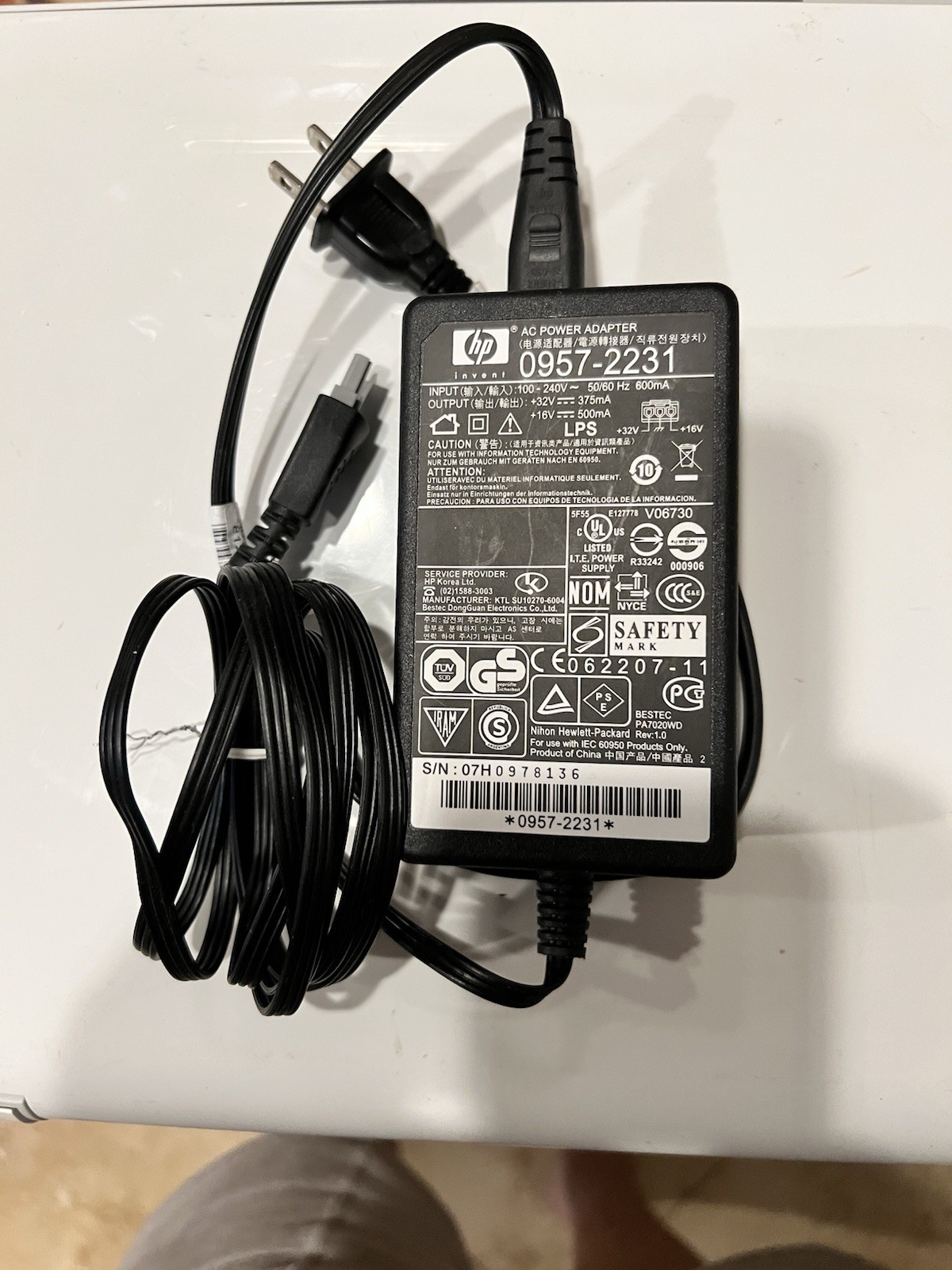 🔌OEM HP Printer Power Supply Cord AC Adapter Charger 0957-2231 C4280 4580