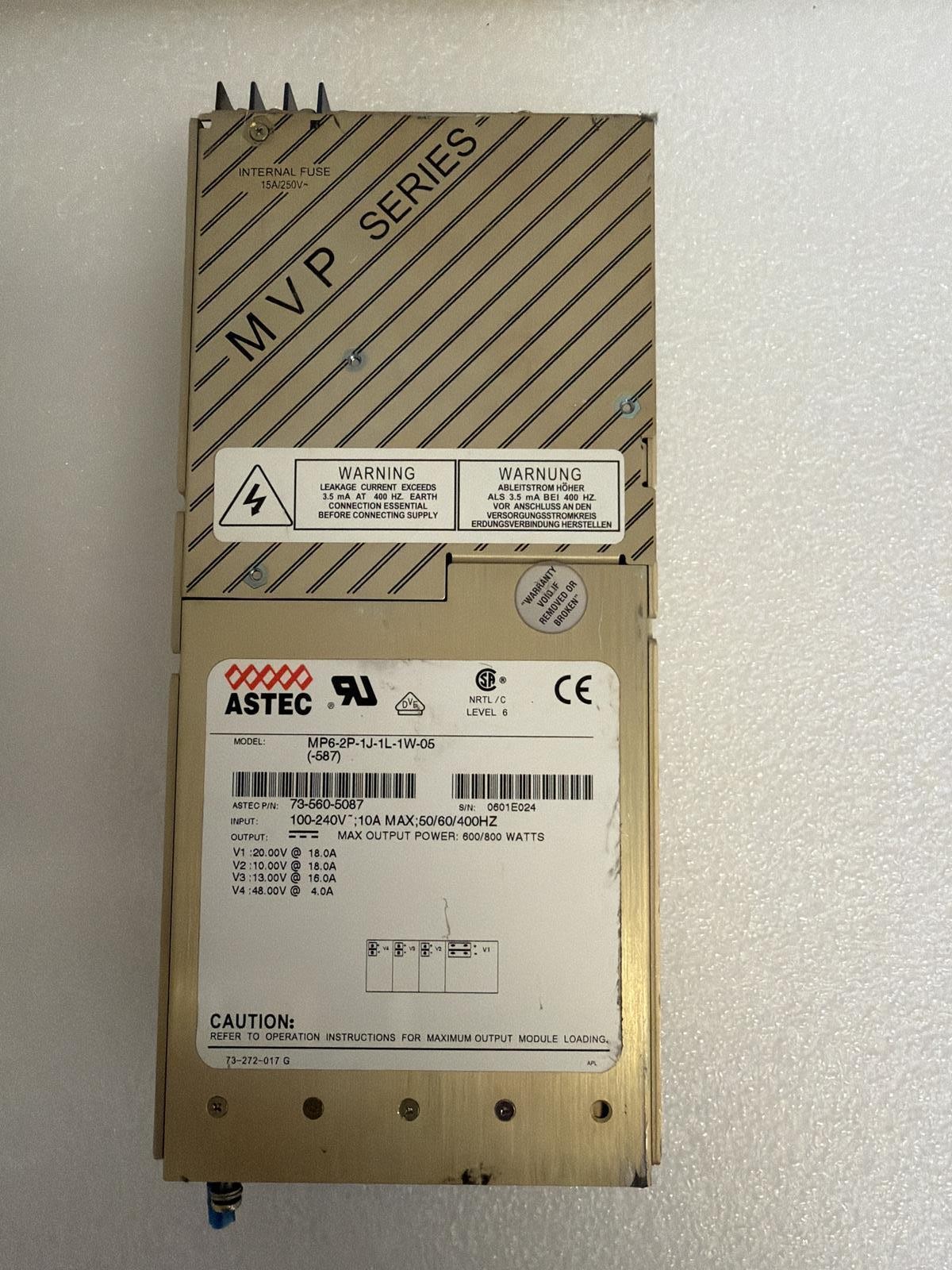 ASTEC 73-560-5087 MVP SERIES POWER SUPPLY, MP6-2P-1J-1L-1W-05 (587)