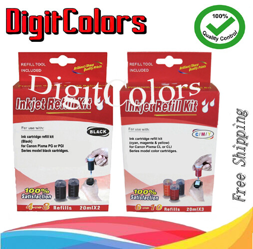 DC PG-260 CL-261 XL INK Cartridge refill bottle tool box kit for Canon  BKCMY