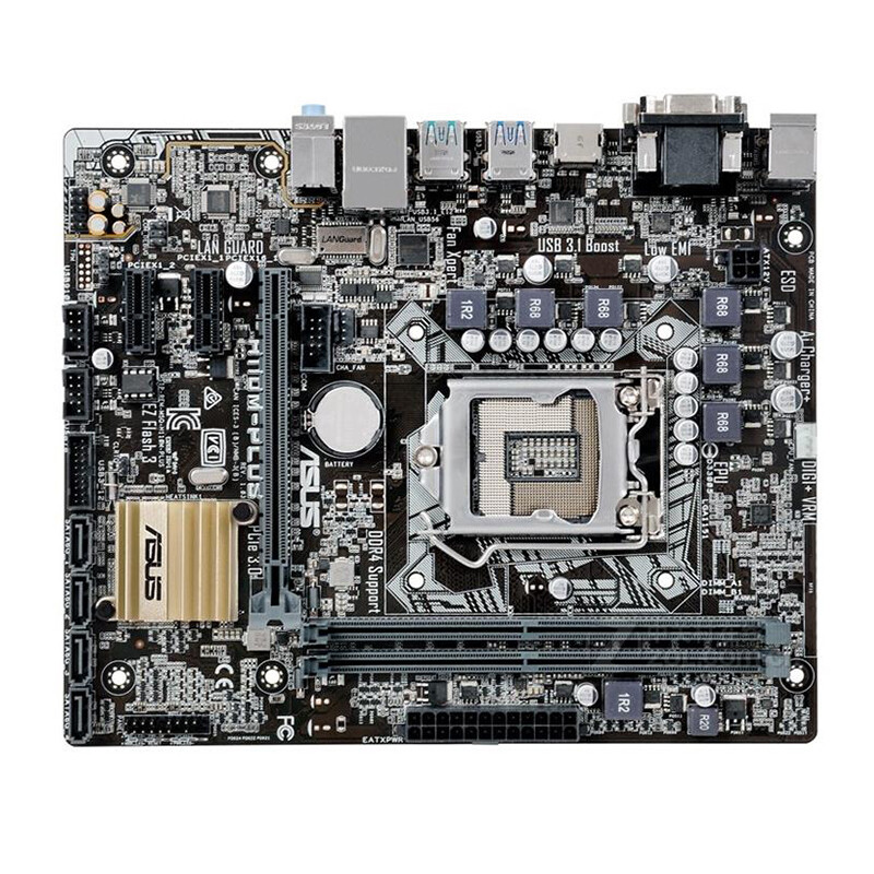 For ASUS H110M-PLUS Motherboard LGA1151 DDR4 Mainboard Tested