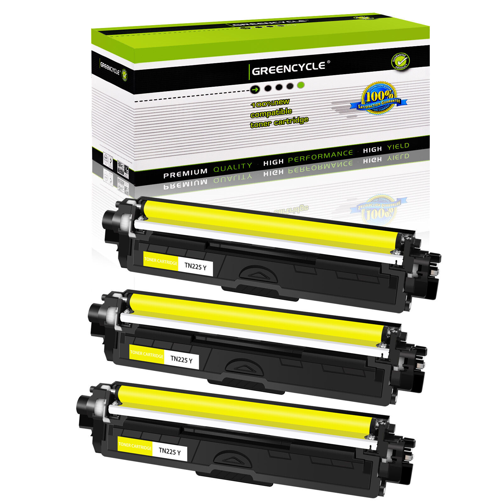3PK TN225YL TN225 Yellow Toner Cartridge Fits For Brother MFC-9130CW DCP-9020CDN