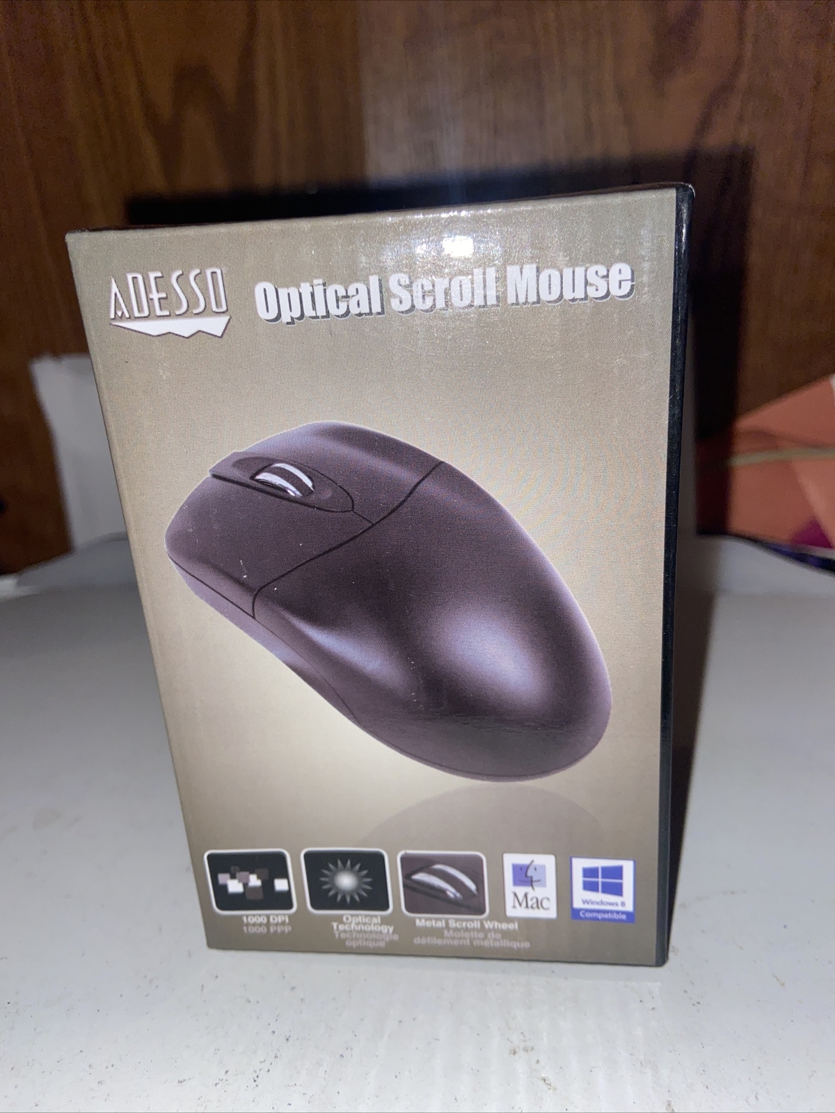 Adesso HC-3003PS Black 3-Button Optical Scrolling PS/2 PC Computer Mouse NIB