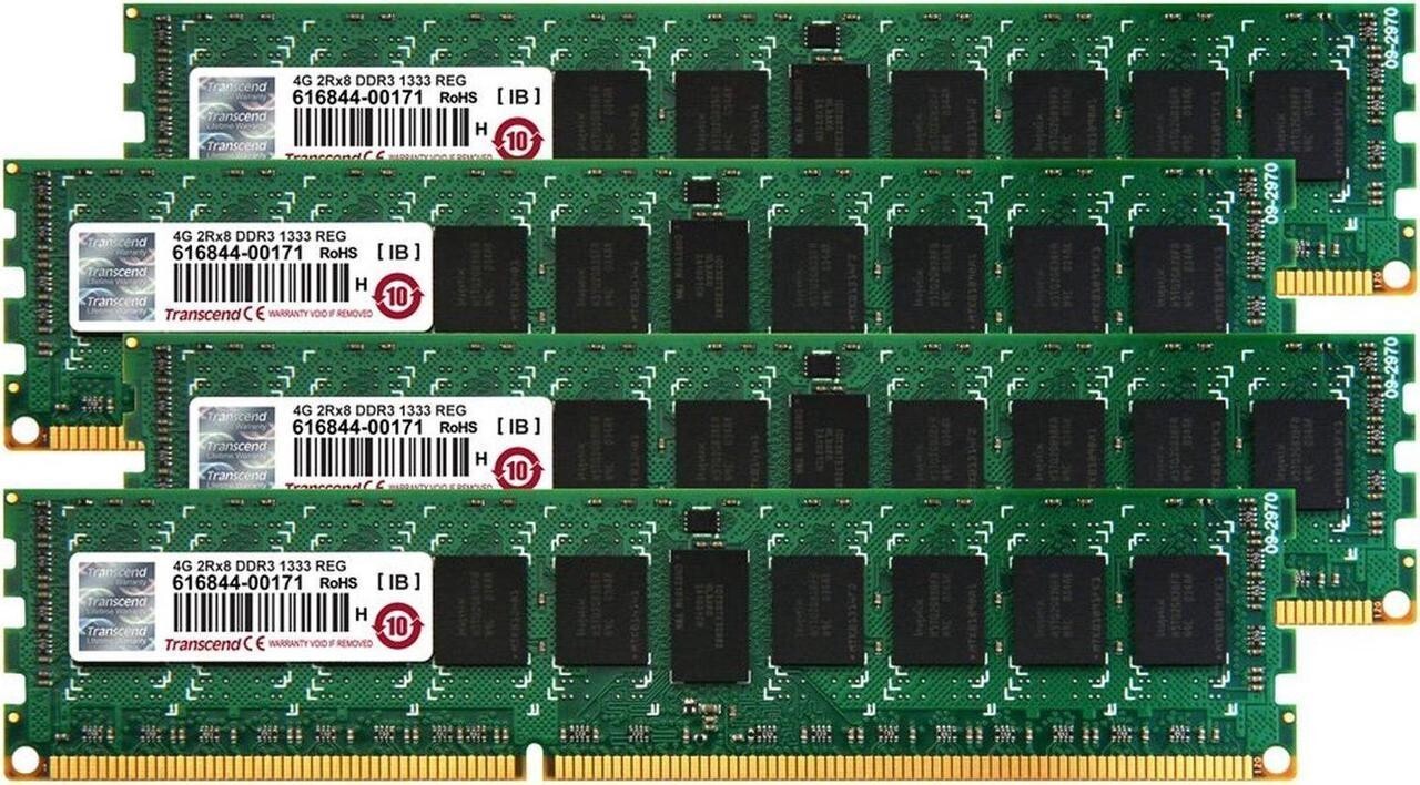 Transcend 16GB (4x4GB) DDR3 1333MHz REG-DIMM Model TS16GJMA533N