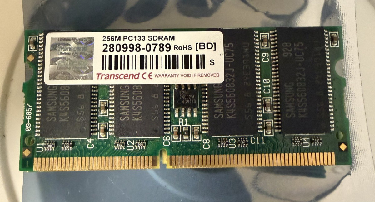 Transcend 256MB PC133 SDRAM 144-Pin Laptop SO-DIMM Memory Tested
