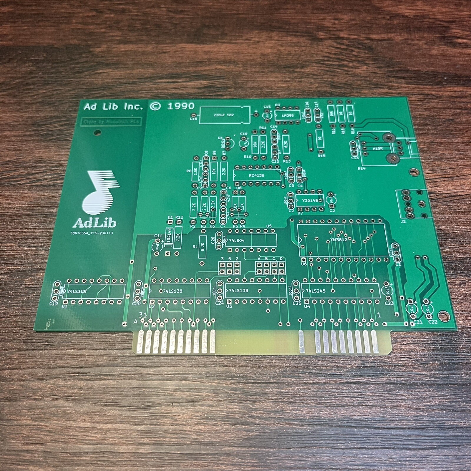 Adlib ISA Sound Card Clone PCB by Monotech PCB ONLY HASL