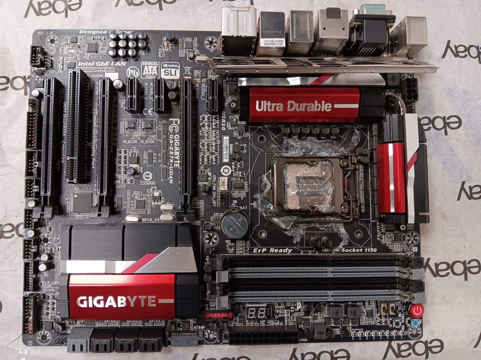Gigabyte LGA 1150 DDR3 DVI+VGA+DP+HDMI Motherboard GA-Z87X-UD4H + I/O Shield