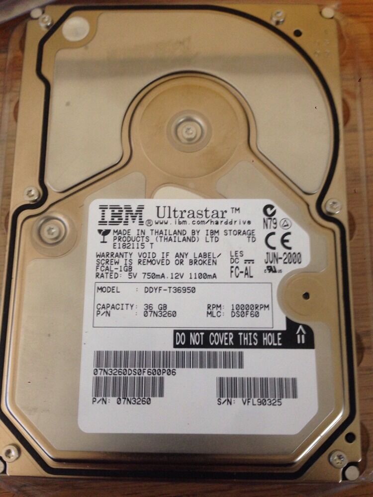 IBM Ultrastar DDYF-T36950 36GB 10K RPM Hard Drive 07N3260
