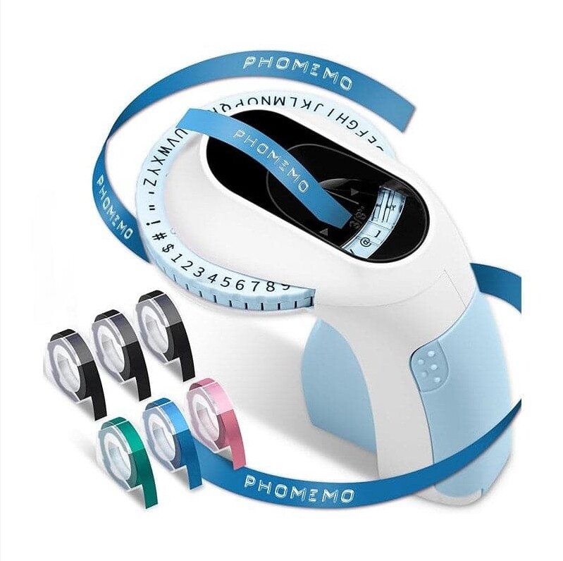 Phomemo E975 Embossing Label Maker Machine with 6PK Tapes, Vintage Label Makers
