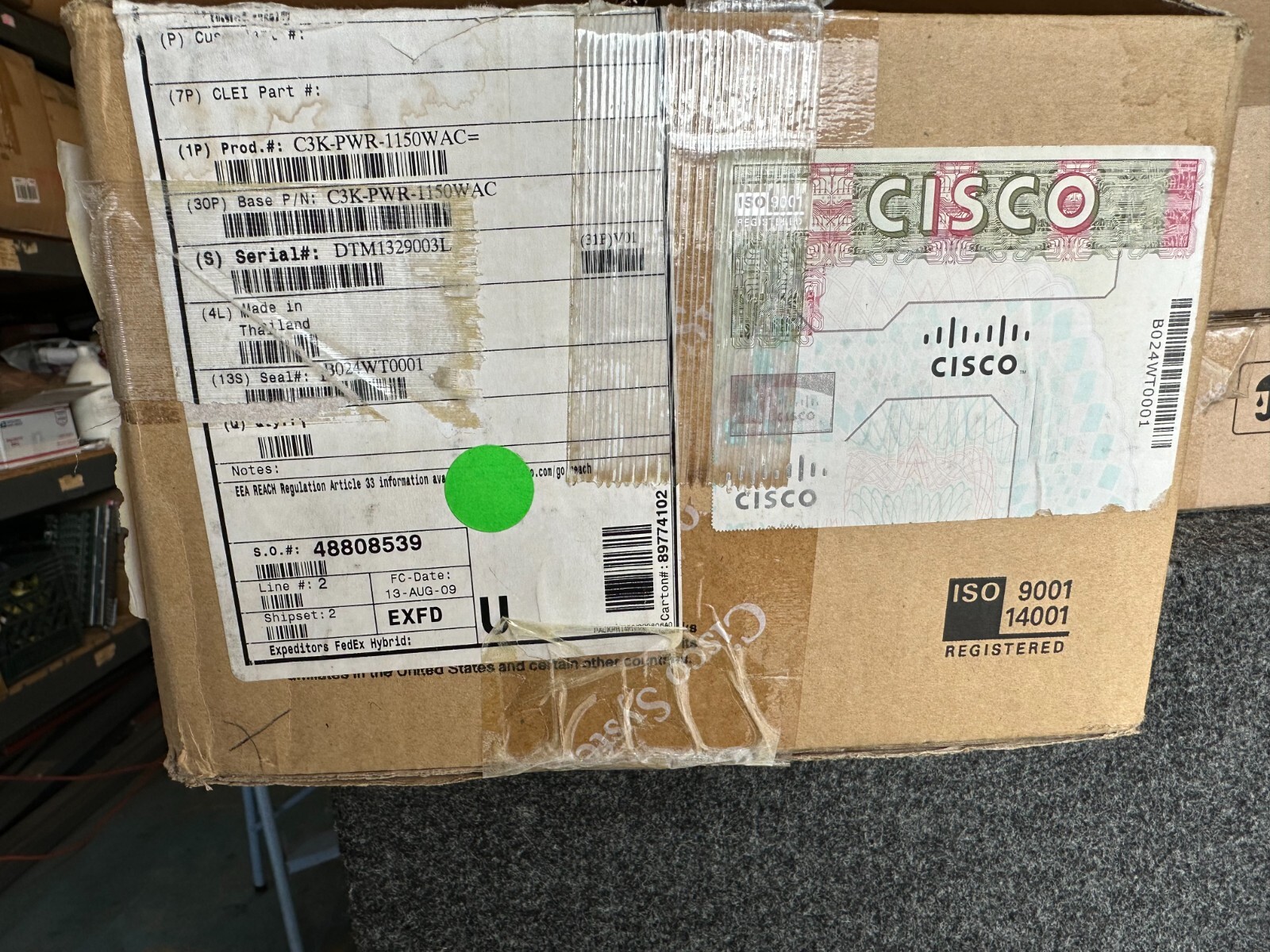 Cisco 1150W AC Power Supply 3560E 3750E RPS 2300 C3K-PWR-1150WAC=