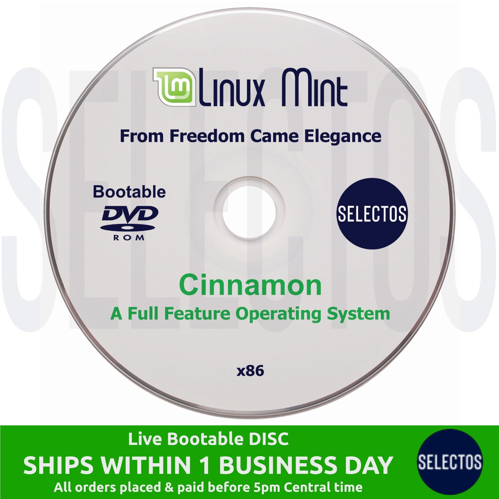 Linux Mint 19.3 Tricia Cinnamon OS Live CD Bootable DISC for Old 32bit Computers