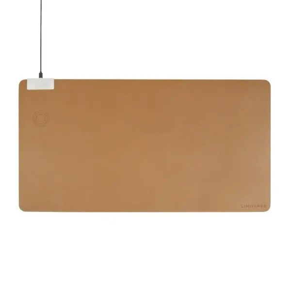 Limitless DeskPad Pro 10W Wireless Surface Mat with Cable  Tan