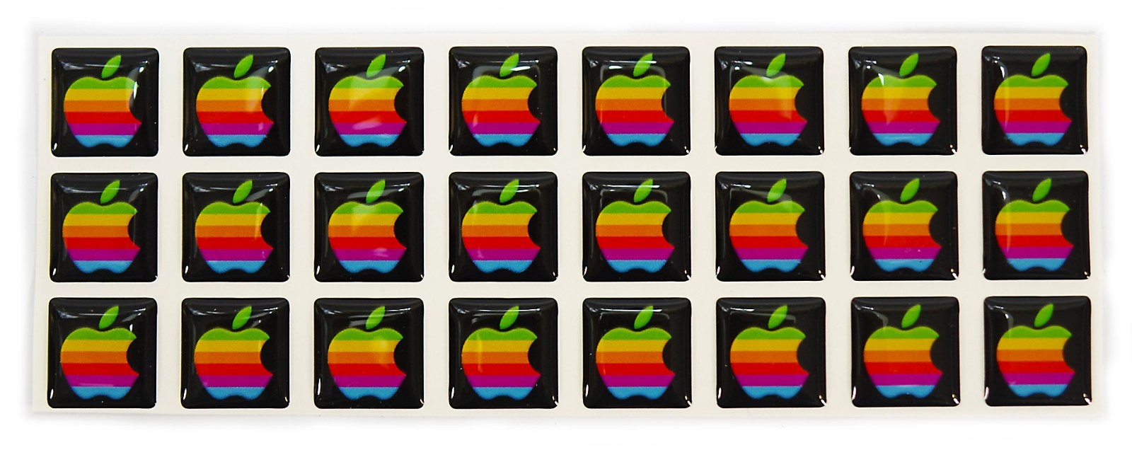 Rare Domed RETRO Apple MacBook Pro Air iPad iPhone Rainbow Stickers Decals Logos