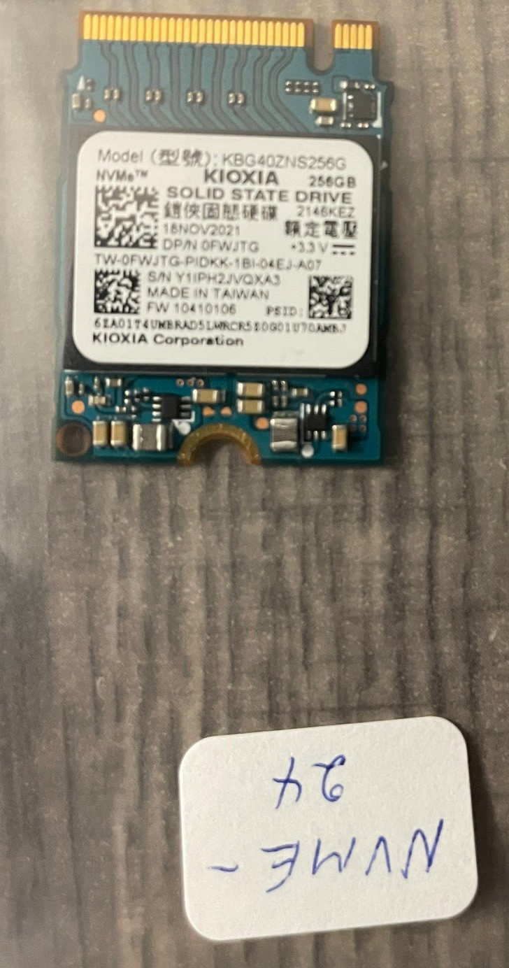 KIOXIA  KBG40ZNS256G 256GB M.2 2230 NVMe PCIe SSD FWJTG- TESTED W/SPECS/HEALTH-2