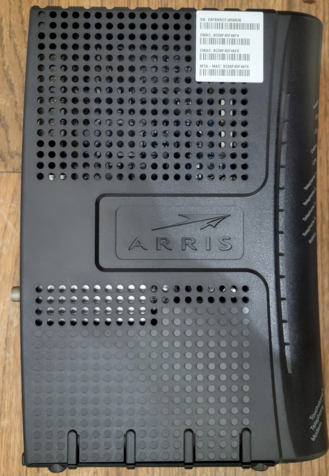 Arris TM604G DOCSIS 2.0 Touchstone Telephony Cable Modem Tested and Working