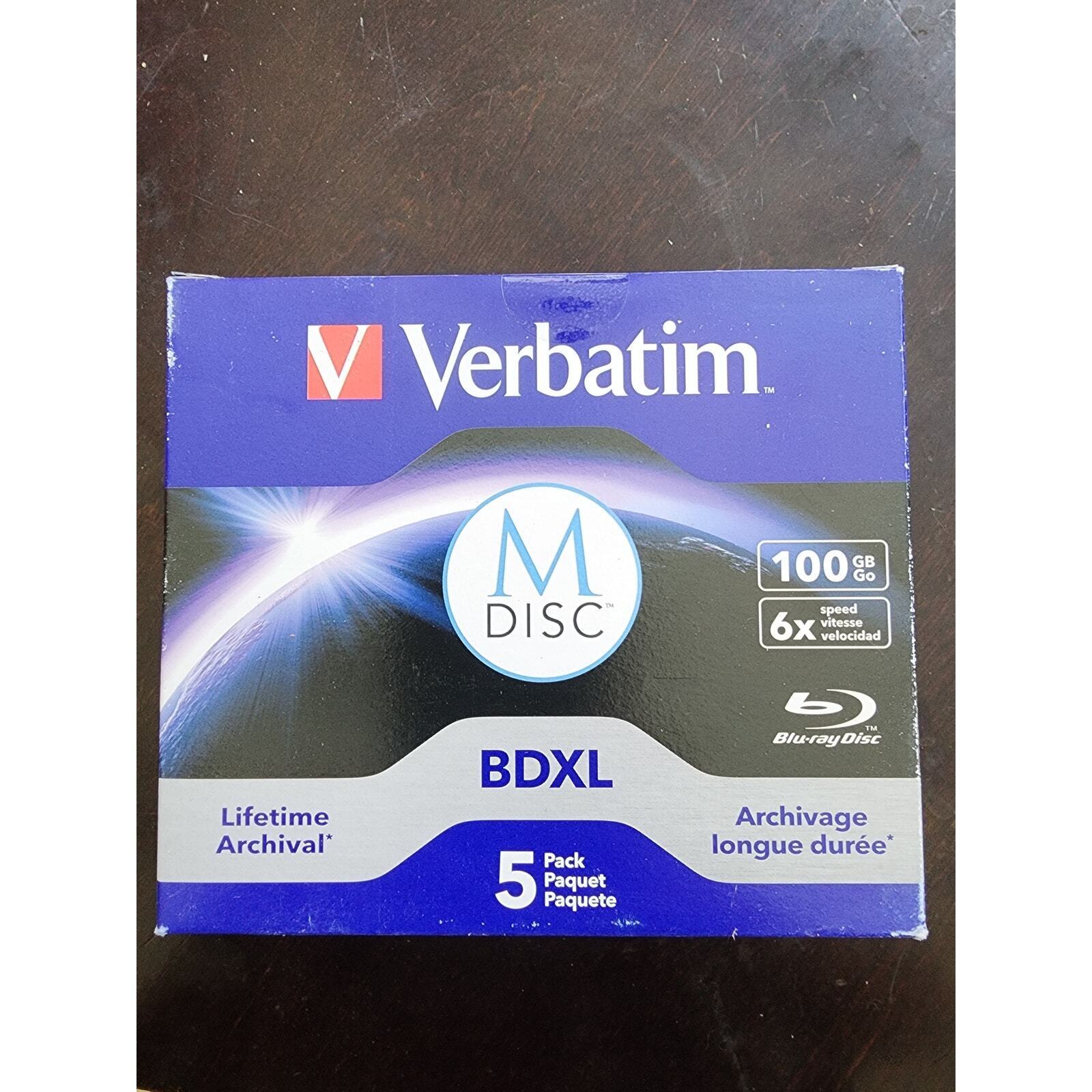 5 pack Verbatim M Disc 100 GB blue ray