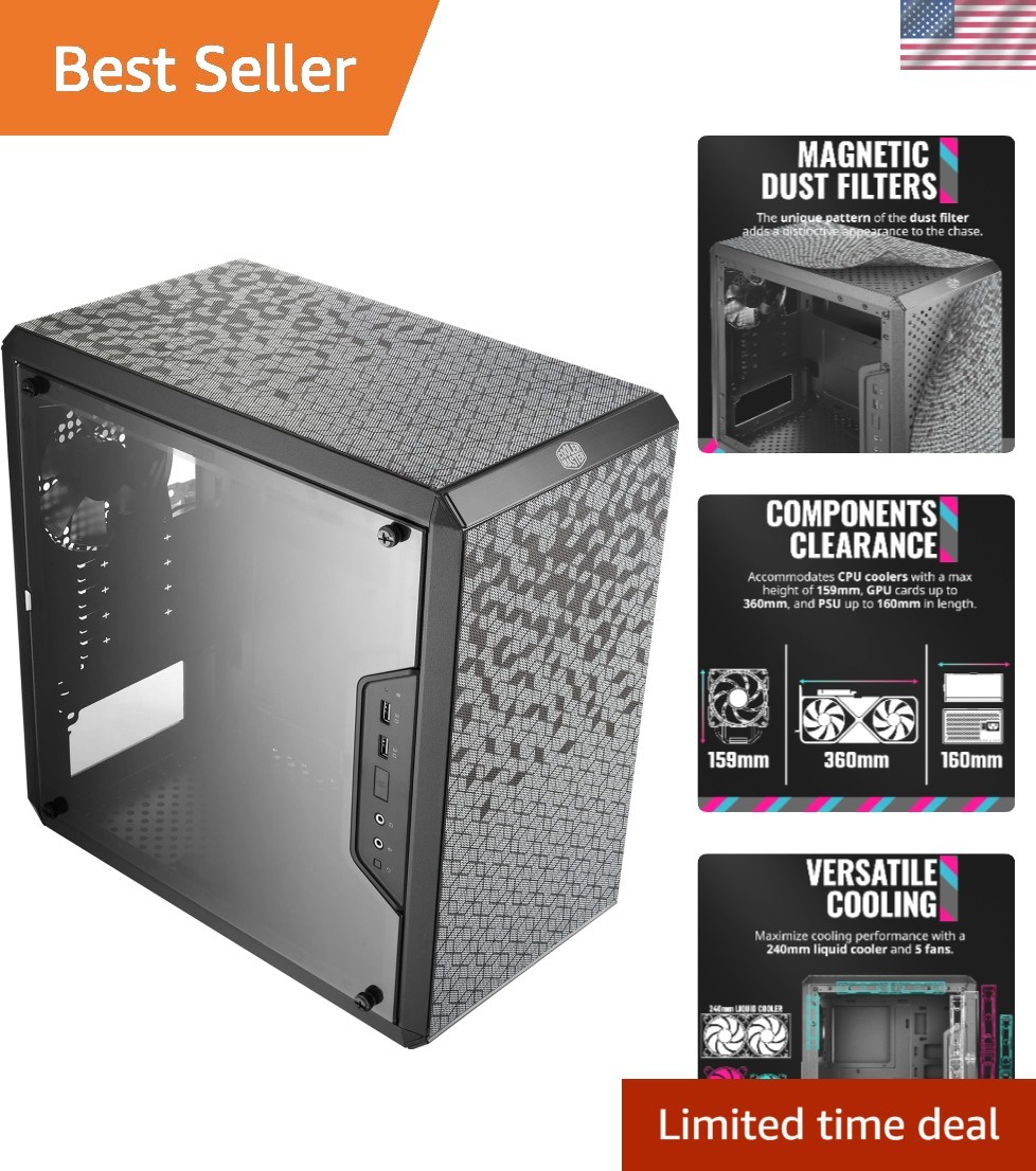 MasterBox Q300L Micro-ATX Case – Elegant Compact Design with Airflow & Filters