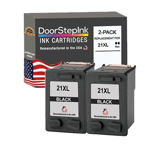 DoorStepInk Compatible Ink Cartridges For HP 21XL Black 2 PK-USA