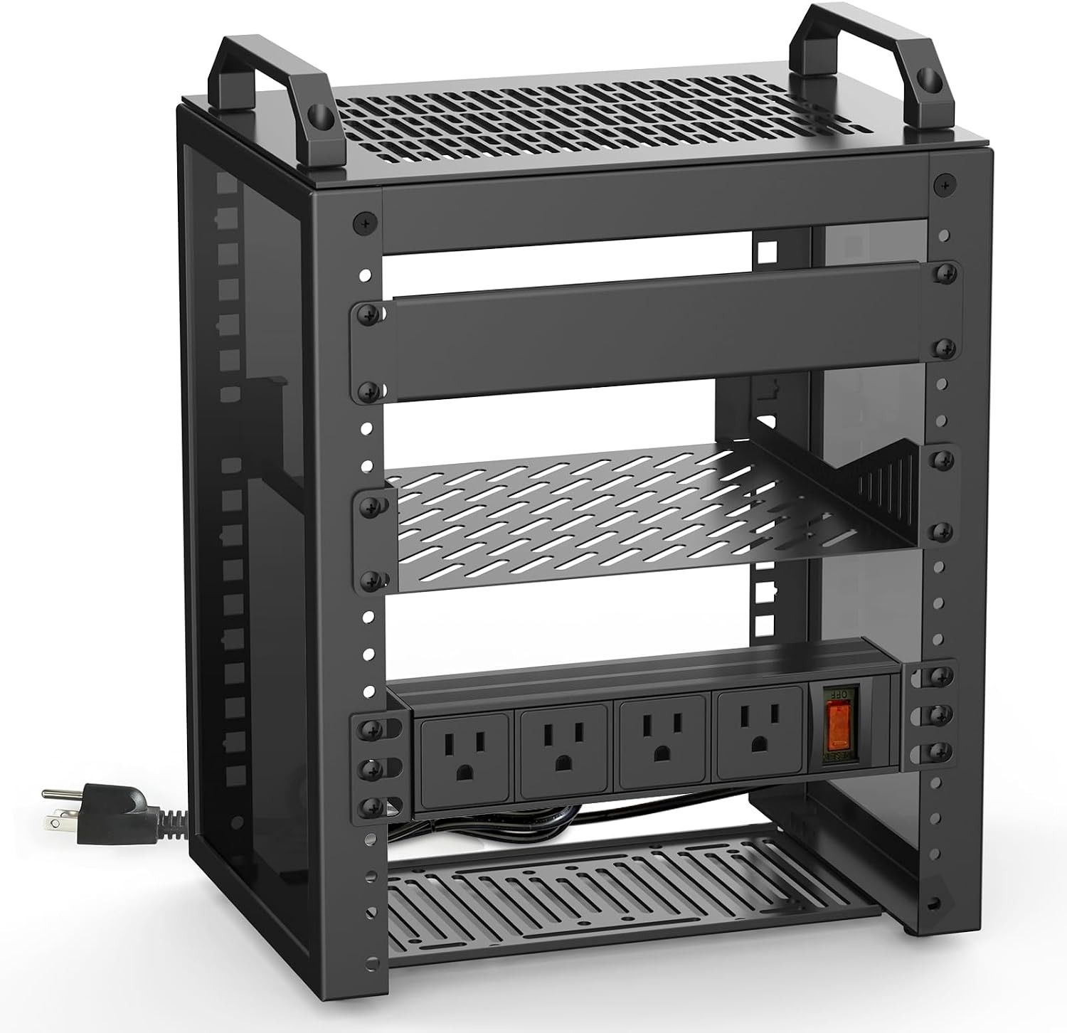 10Inch Mini Server Rack,6U Network Rack with Rack PDU Power | Depth of 7.87 inch