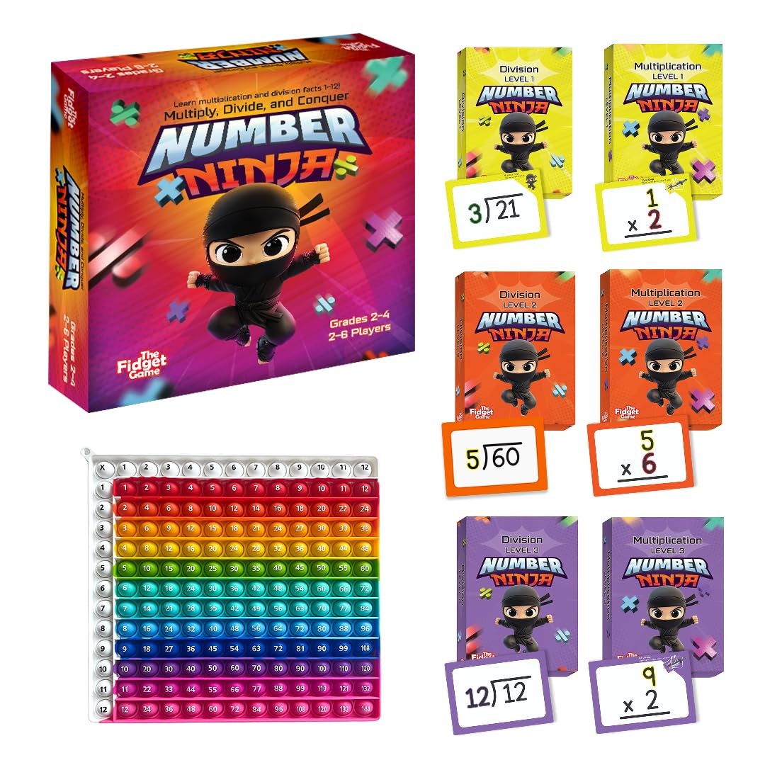 Fidget Game Number Ninja Multiplication Division Math Grades 2-4