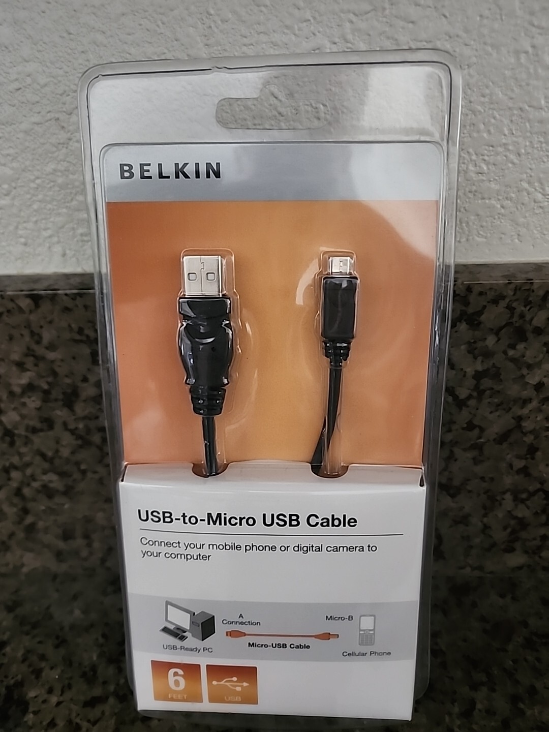 NEW belkin F3U15106 Cable USB, USBMICROB 6' black