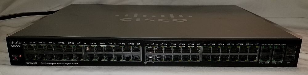 Cisco SG300-52P 52-Port Gigabit PoE Managed Ethernet Switch Used