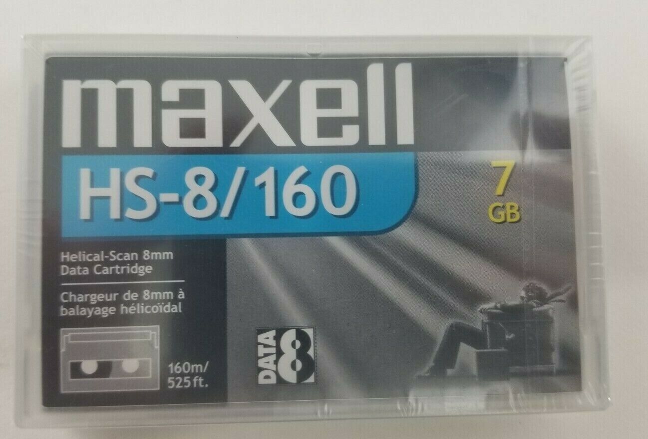 Maxell HS-8/160, 7gb helical-scan ,8 mm data cartridge. Fast shipping