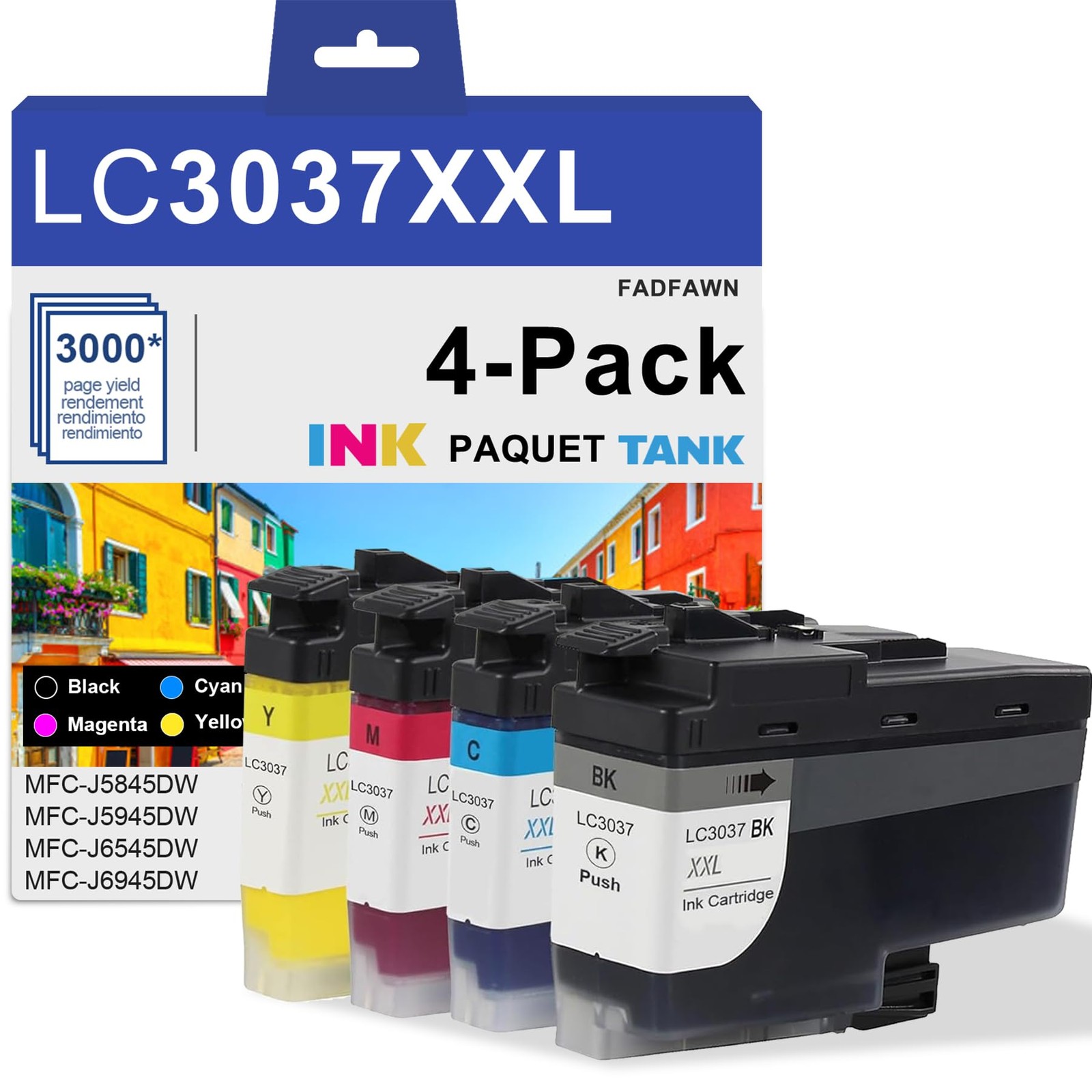 LC3037 XXL Super High-Yield Ink Cartridges Black/Cyan/Magenta/Yellow (4-Pack)-