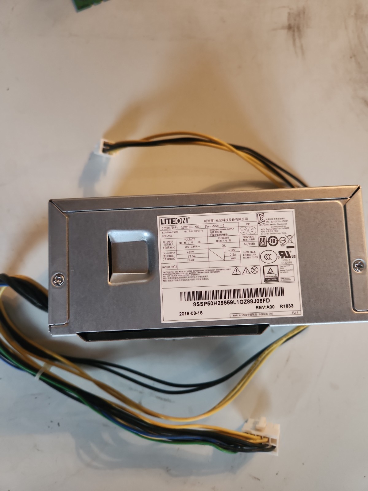 Liteon PA-2221-3 PSU 210W Desktop Power Supply Tested Working 