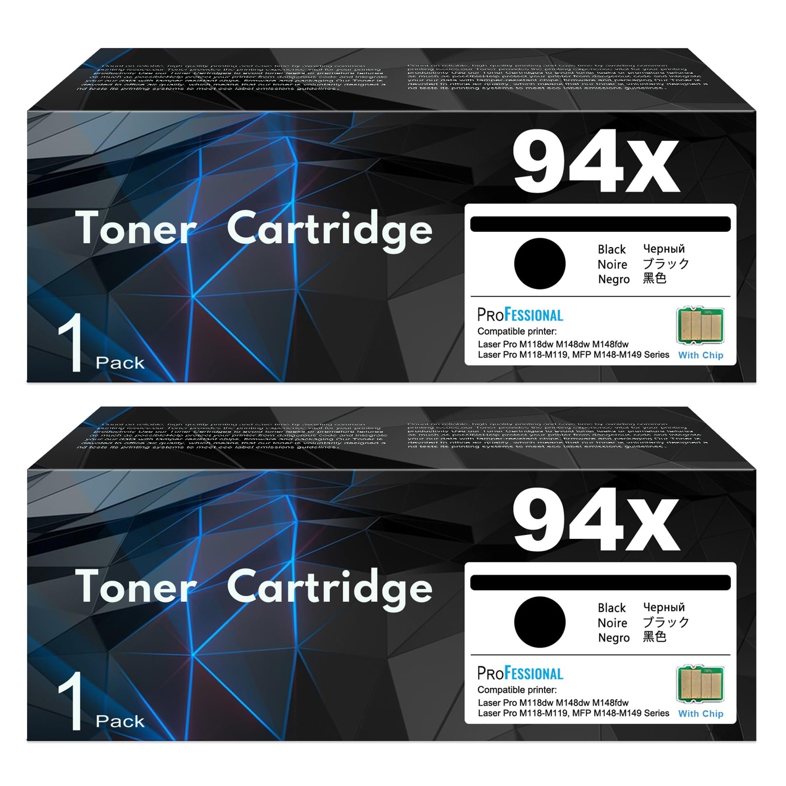 94X Toner Cartridge Black High Yield, 2-Pack