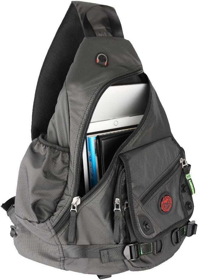 Large Sling Bag Laptop Backpack Cross Body Messenger Shoulder A-black 