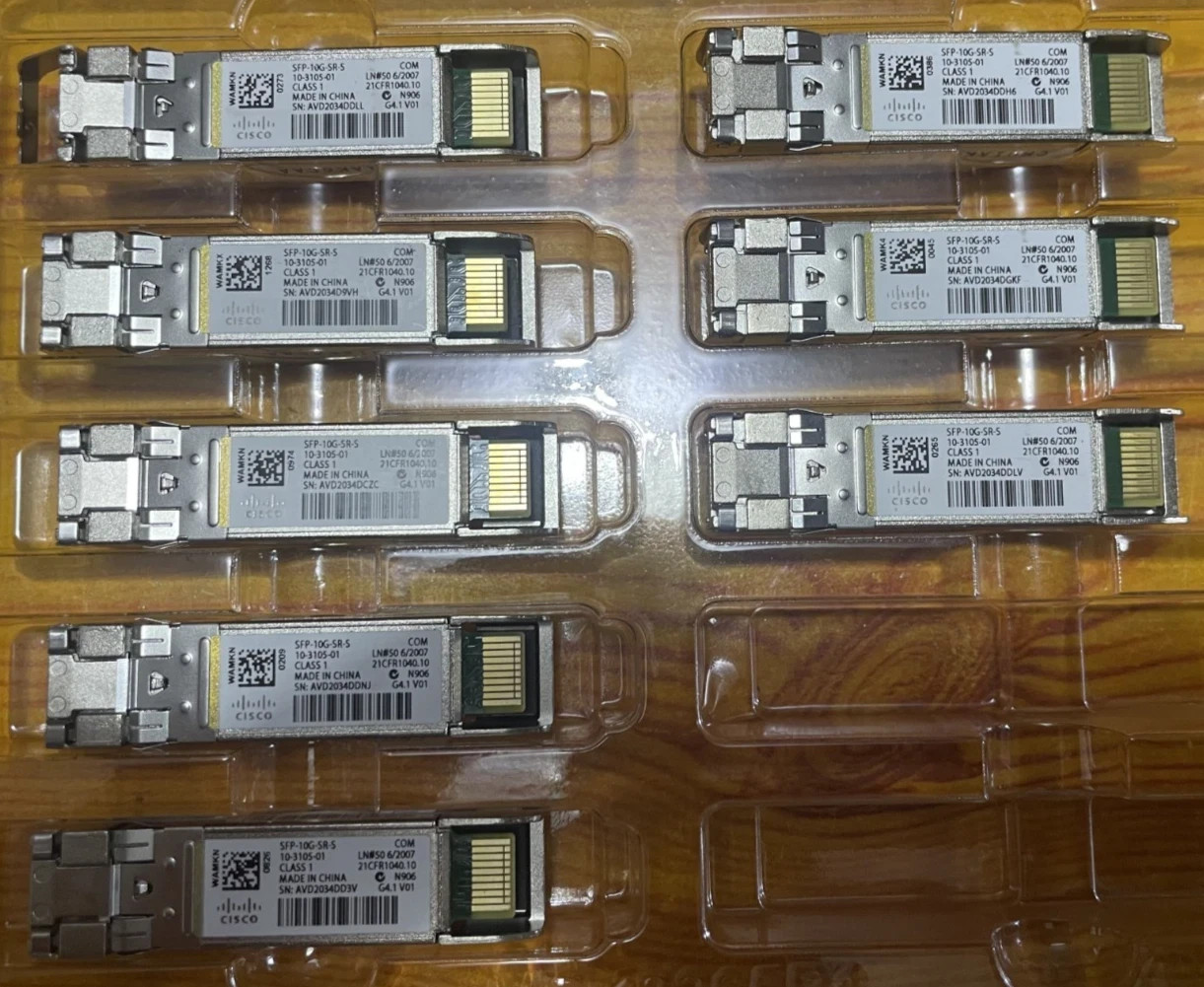 Set of 10 Cisco SFP-10G-SR-S 10GBASE SFP+ Module, Grade A