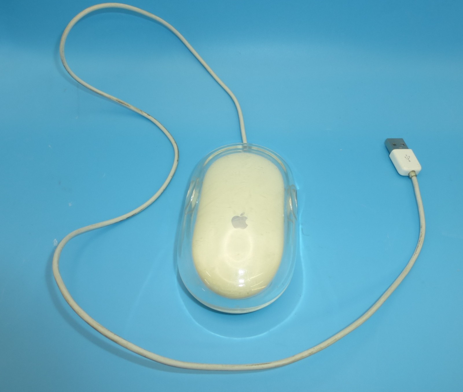 Vintage Apple Pro Mouse M5769 Clear White USB Optical Mouse Tested Working