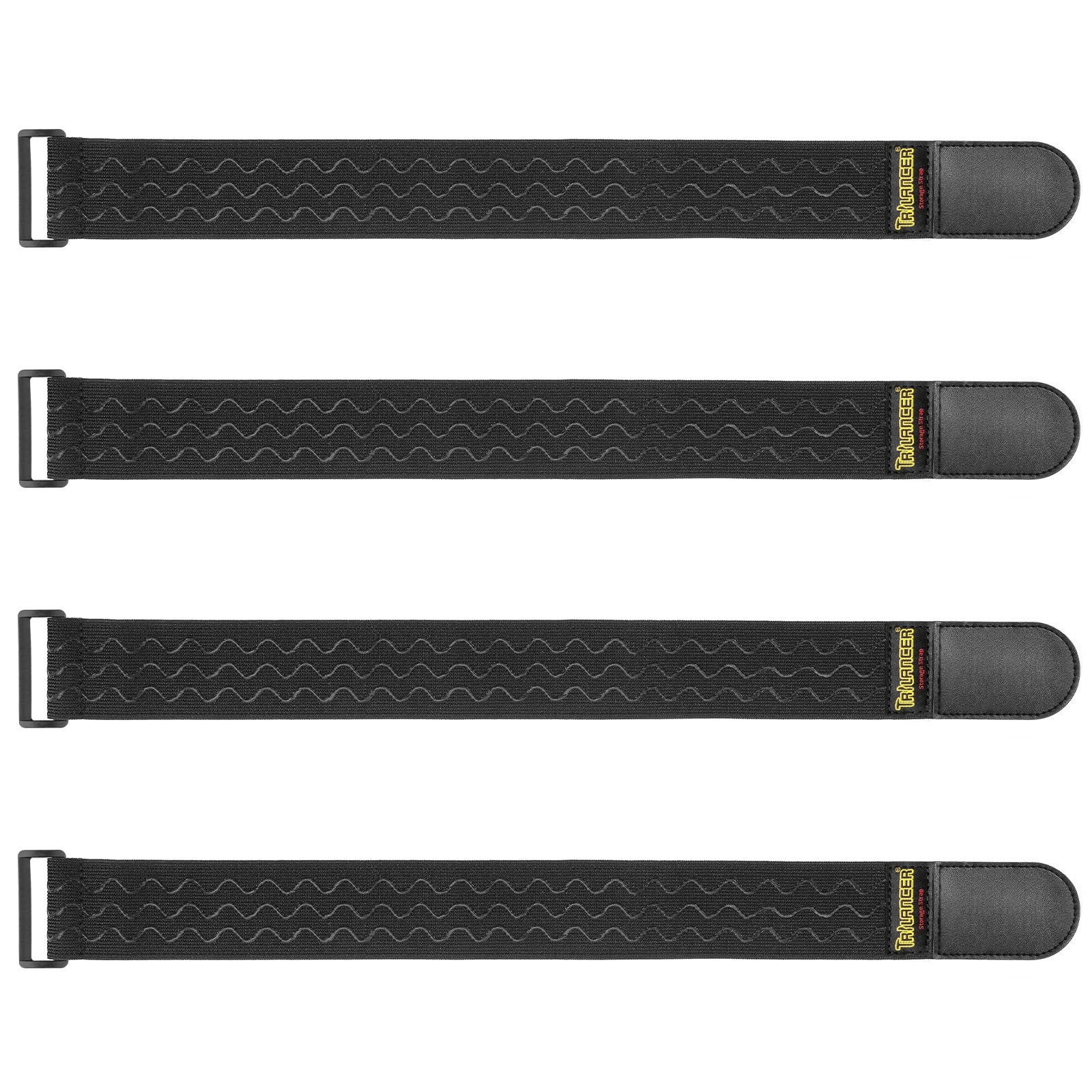 Trilancer Elastic Cinch Straps with Anti-Slip Strips, 18'' x 2'' (4 Pack)