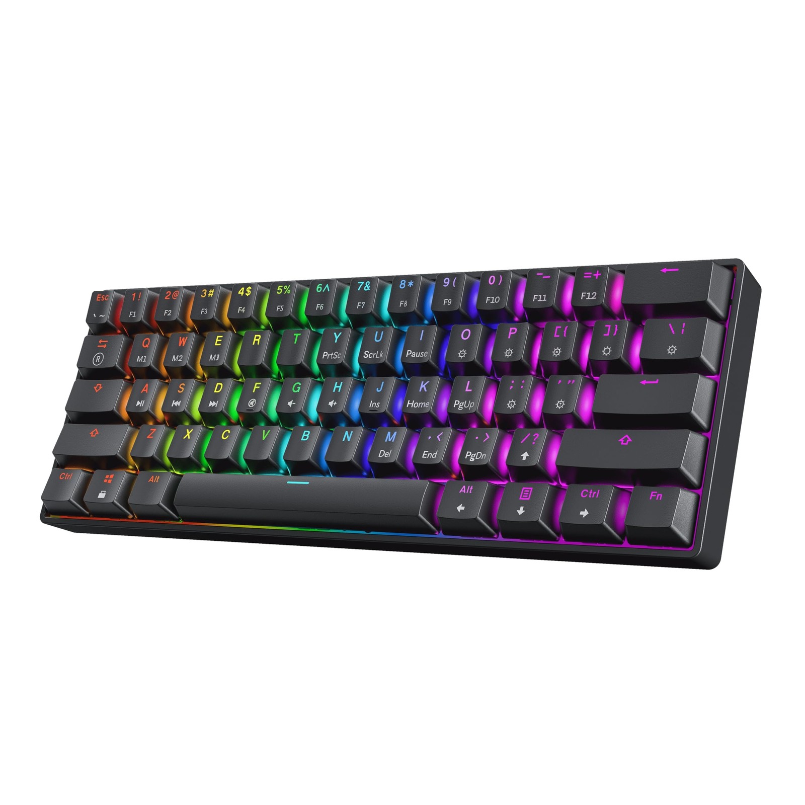 GK61 60% v3 Hotswap Mechanical Gaming Keyboard 61 Keys RGB Cherry Mx Silver