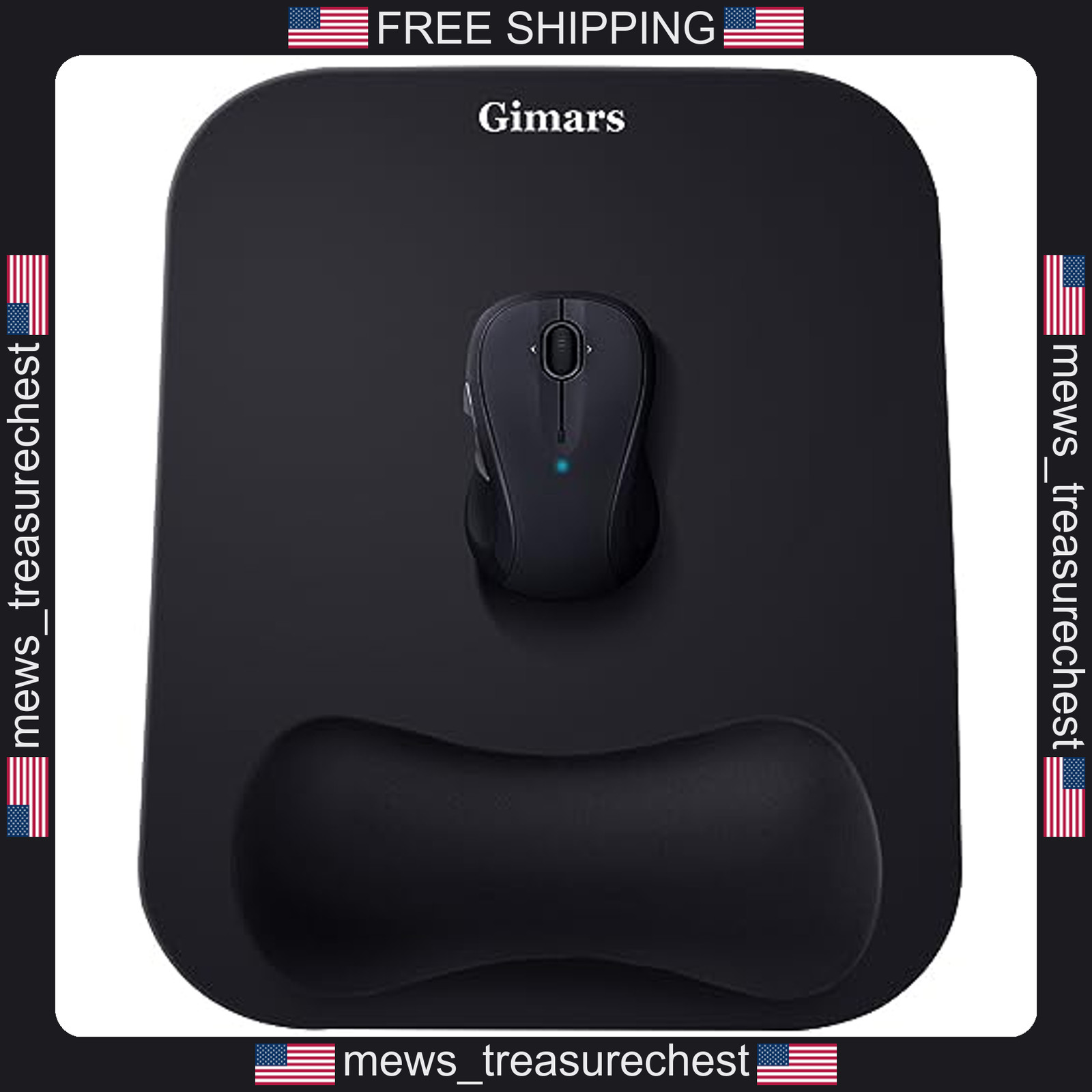 Gimars Ergonomic Mouse Pad with Wrist Rest, Memory Foam, 11x8.26 Inches