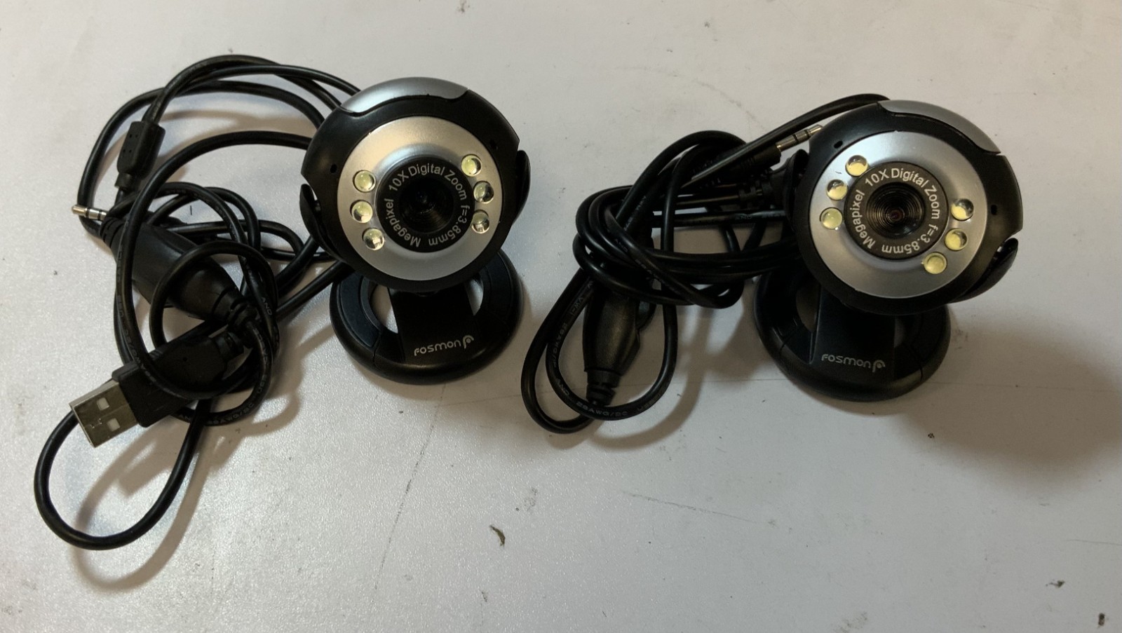 (Lot of 2) Fosmon 21004WEB 6-LED 12MP USB Wired Webcam With Microphone"F6C"