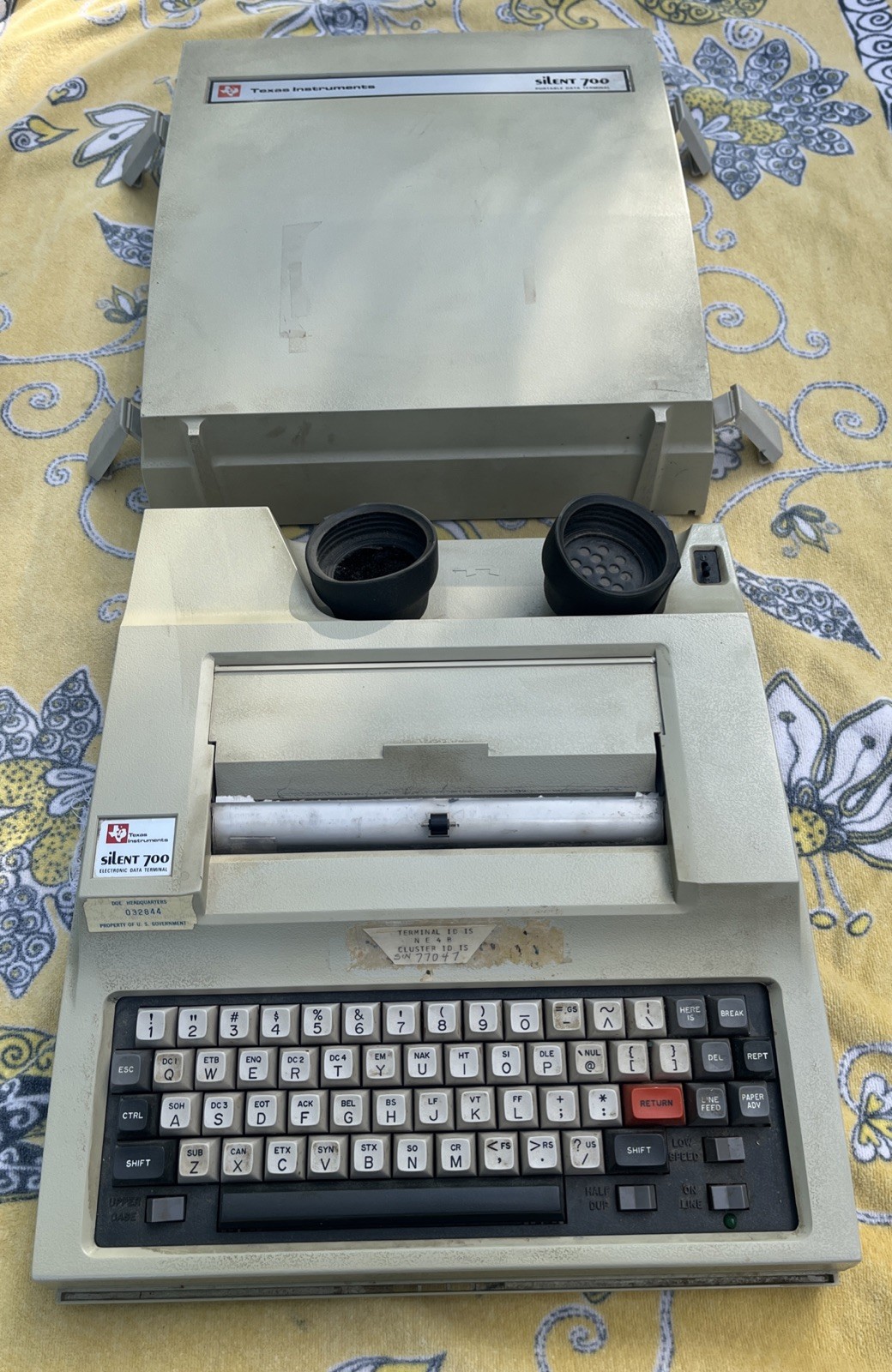 1970s Texas Instruments Silent 700 Data Terminal Model 745 Portable With Case