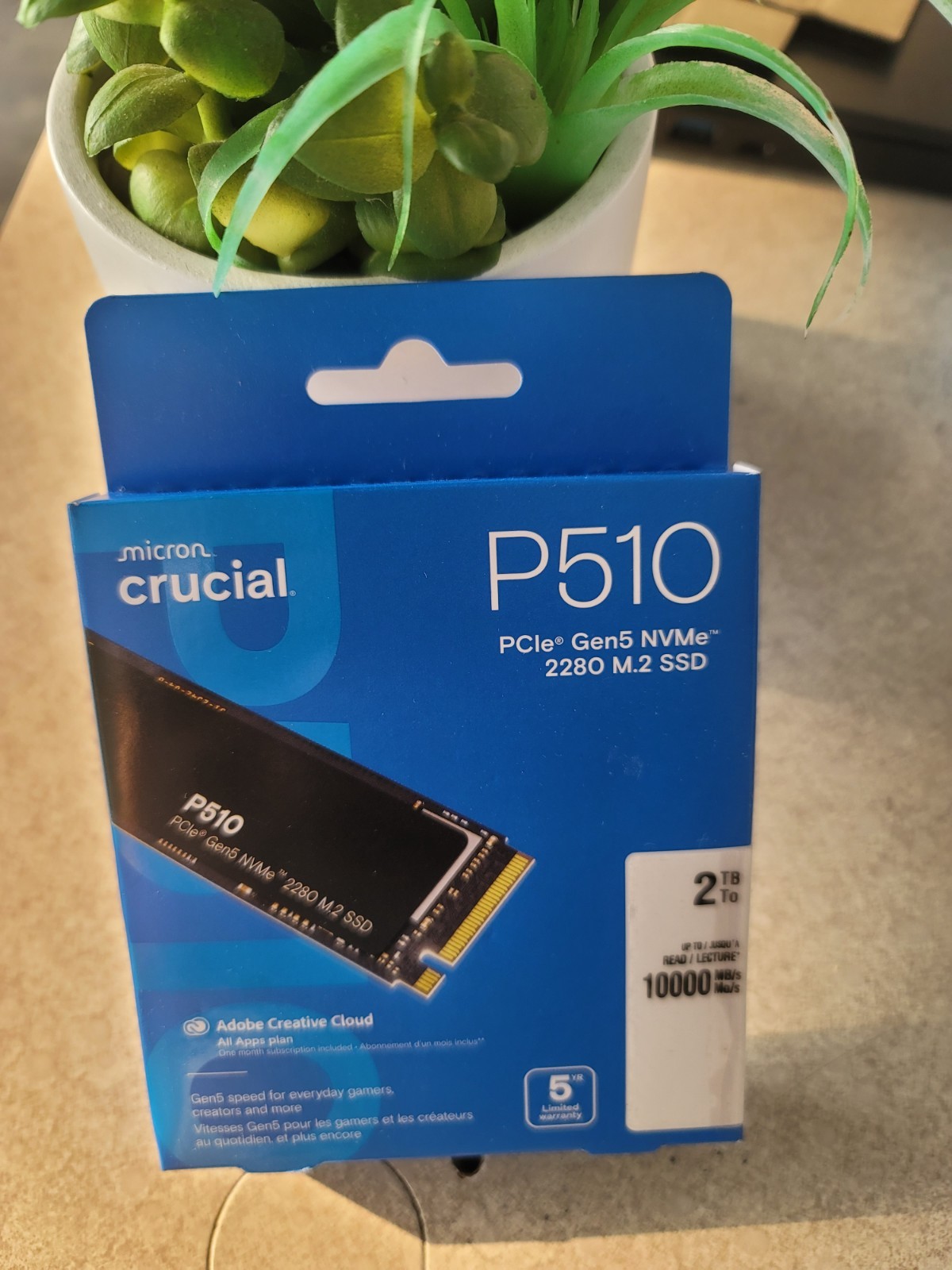 Crucial P510 PCIe Gen5 NVMe 2TB SSD, Up to 10,000MB/s, TLC NAND, Laptop & Deskto