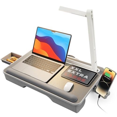 SAIJI Lap Desk with LED Light,  Lap Desk with LED Light, Portable Laptop Tray wi