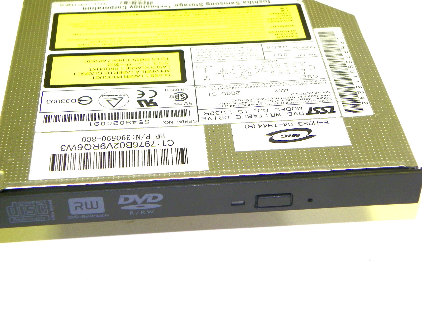 Toshiba TS-L532R Notebook IDE DVD+RW Drive With Black Bezel