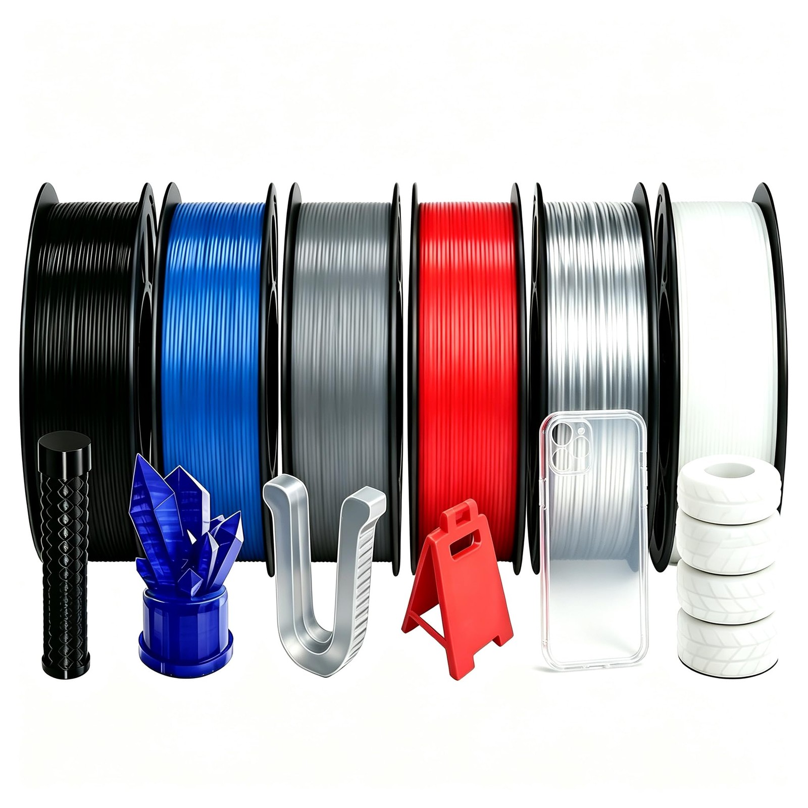 Filajoy3D 95A TPU Filament Bundle 1.75mm 6 Pack 250g