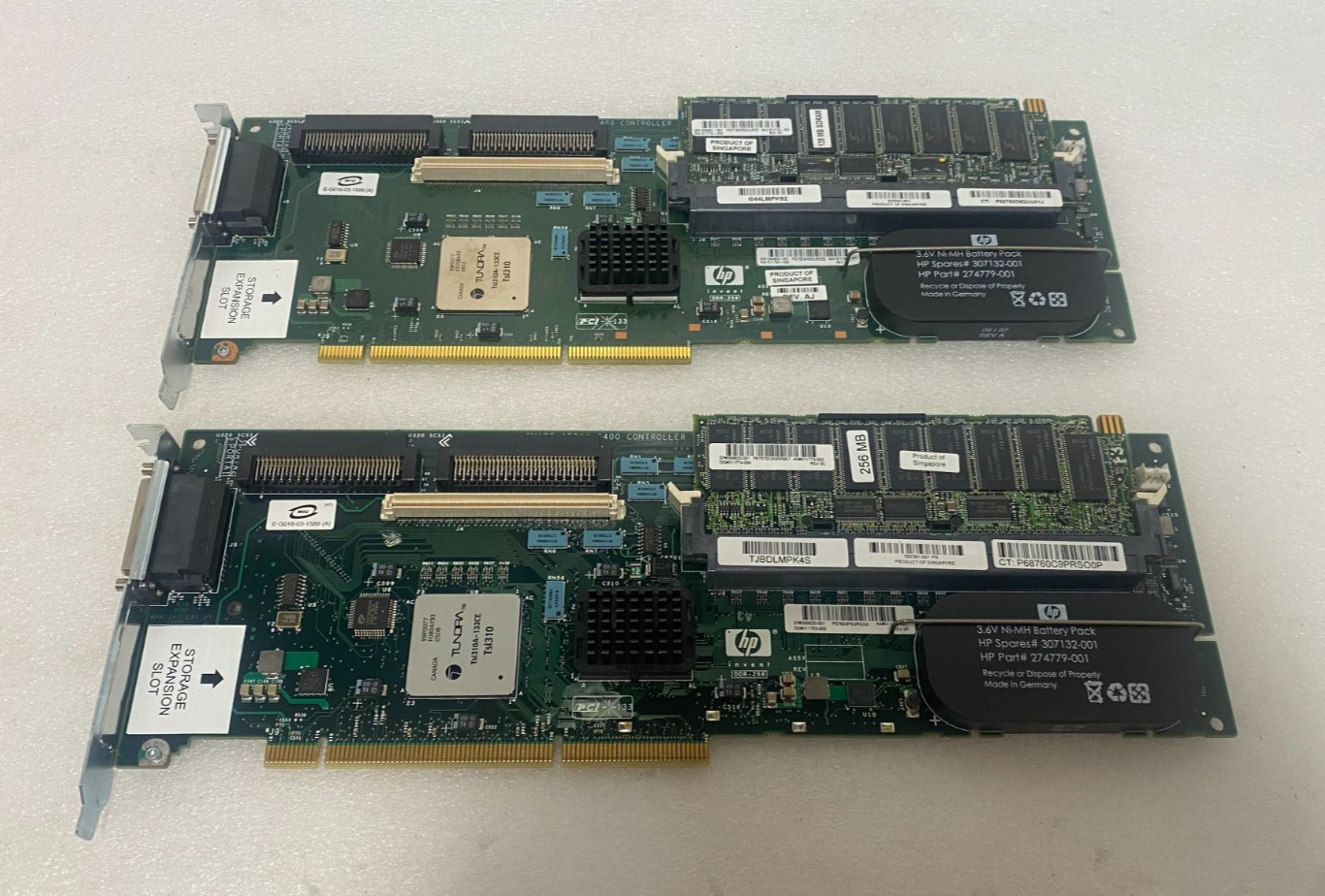 Lot of 2x HP 309520-001 Smart Array 6400 128MB SCSI 2-Port Controller Card