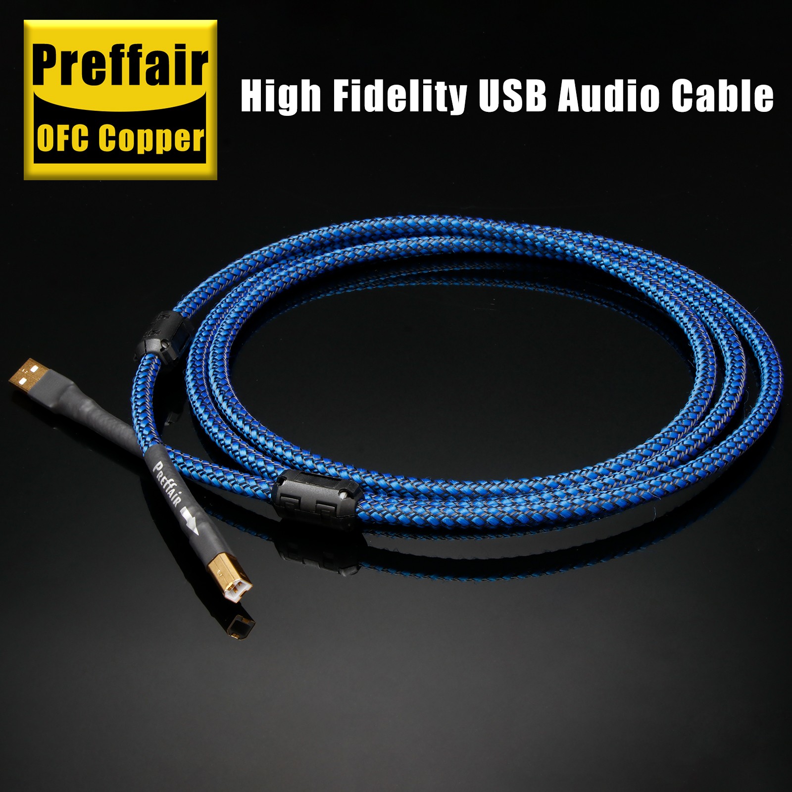 High Fidelity USBA-B Audio Cable USB2.0 Gold Plated Audio Sound Card DAC Decoder