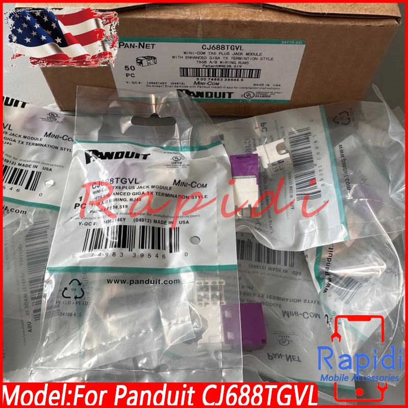 100X Cat6 MiniCom UTP RJ45 Network Jack Module For Panduit CJ688TGVL Giga TX