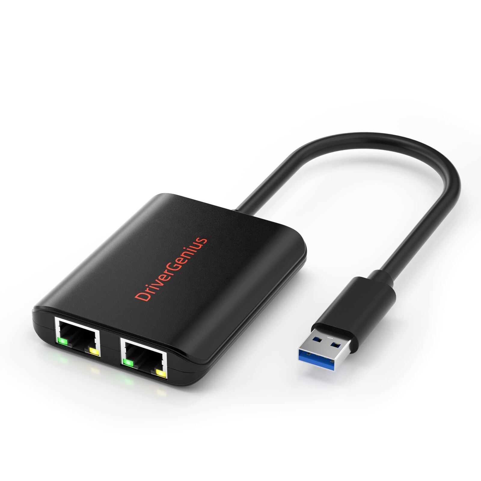 DriverGenius USB 3.0 to Dual Port Gigabit Ethernet Adapter NIC w/USB Port - C...