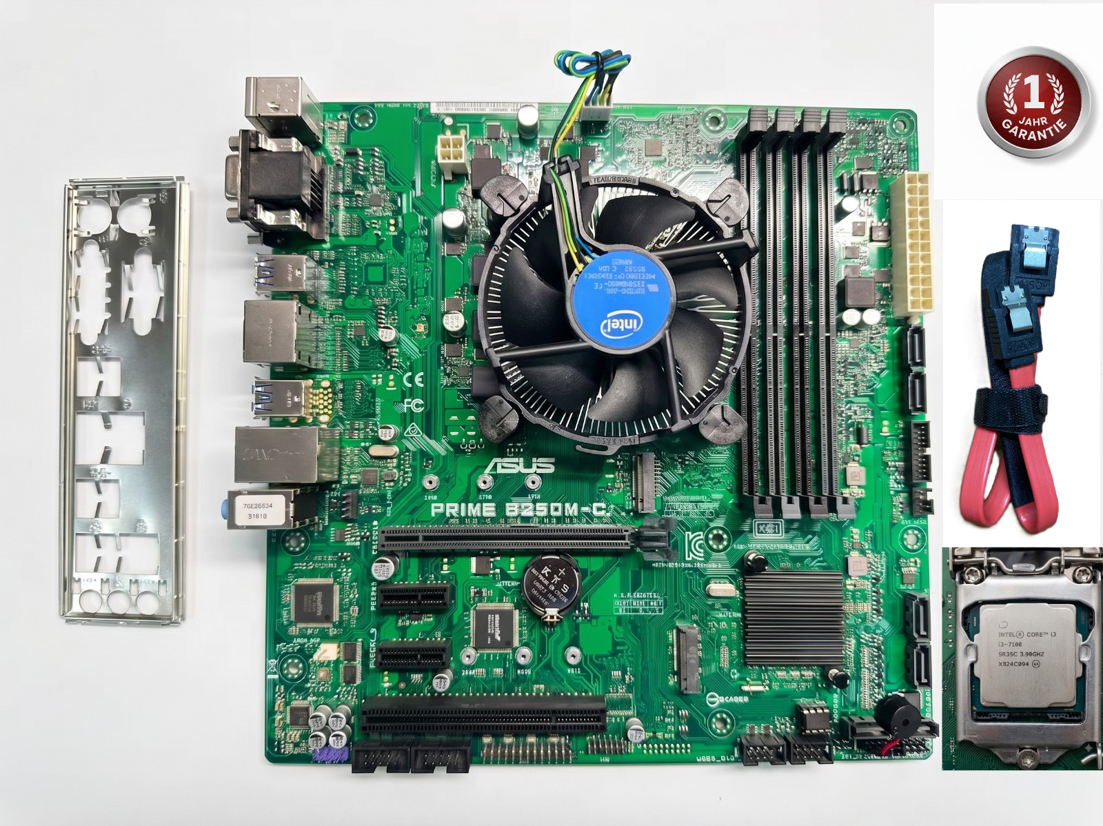 ASUS PRIME B250M-C mATX LGA 1151 + I/O Bezel + Intel i3-7100 3.9GHz (DDR4)