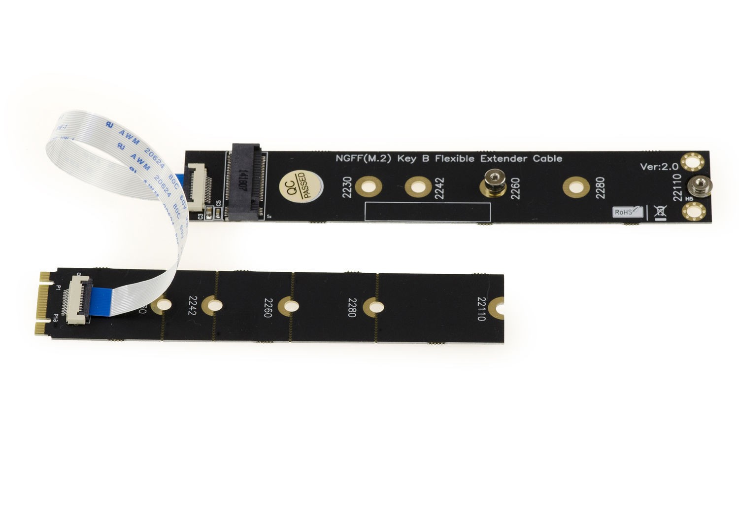 Flexible M.2 B Key Riser - Length 15 And 20Cm For M2 B Or B+M Key