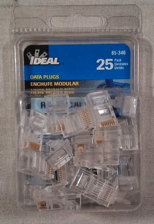 Ideal CAT5e/RJ-45 Network Modular Data Plugs, 25-Pack